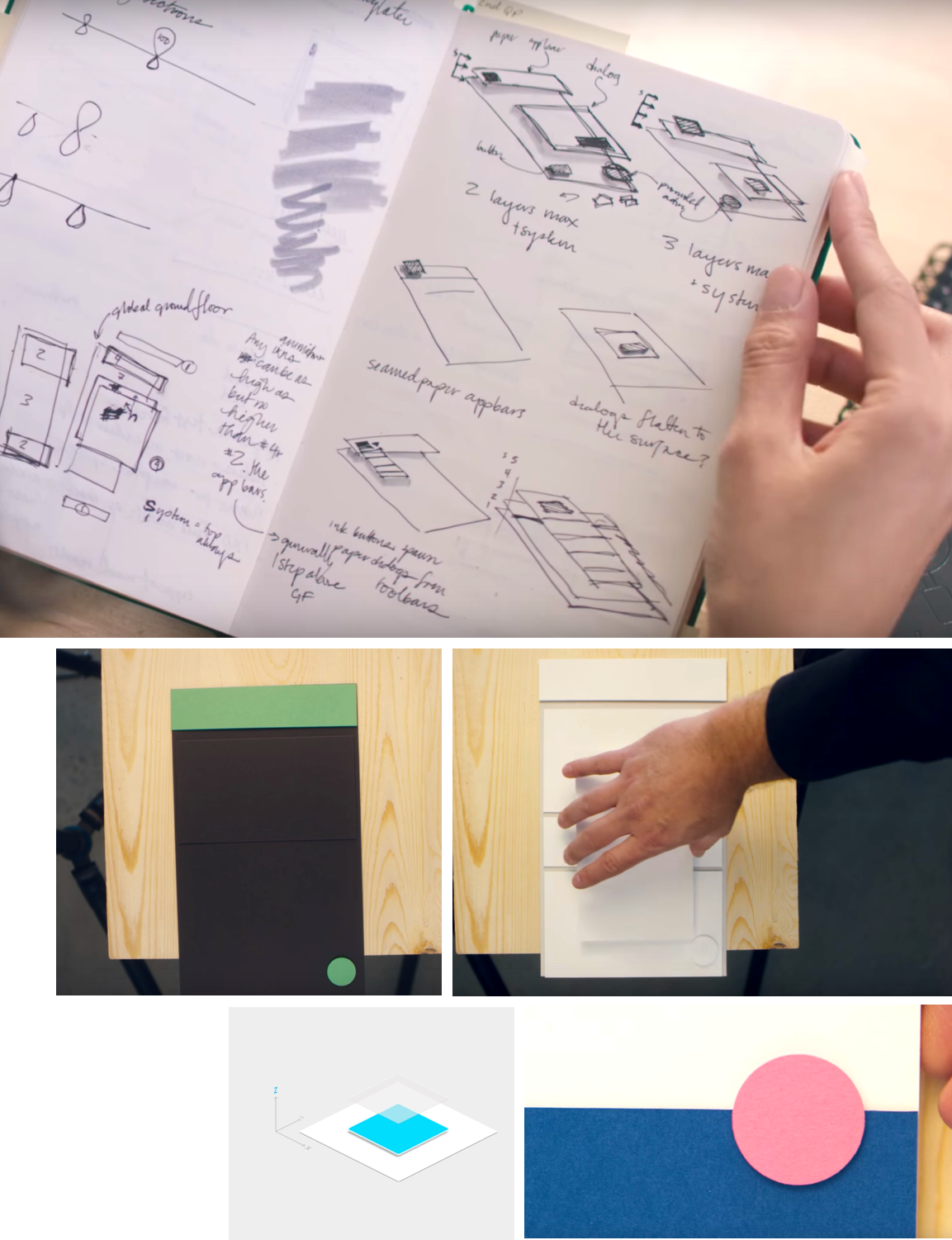 Google Material Design - inspiration from physical