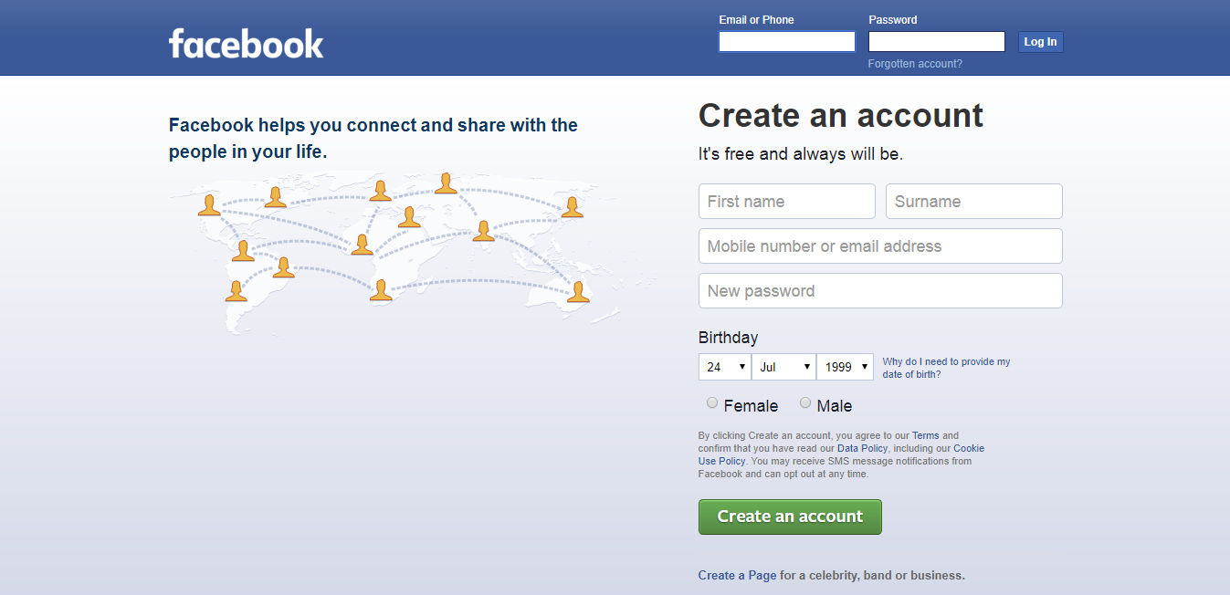 Facebook UI design